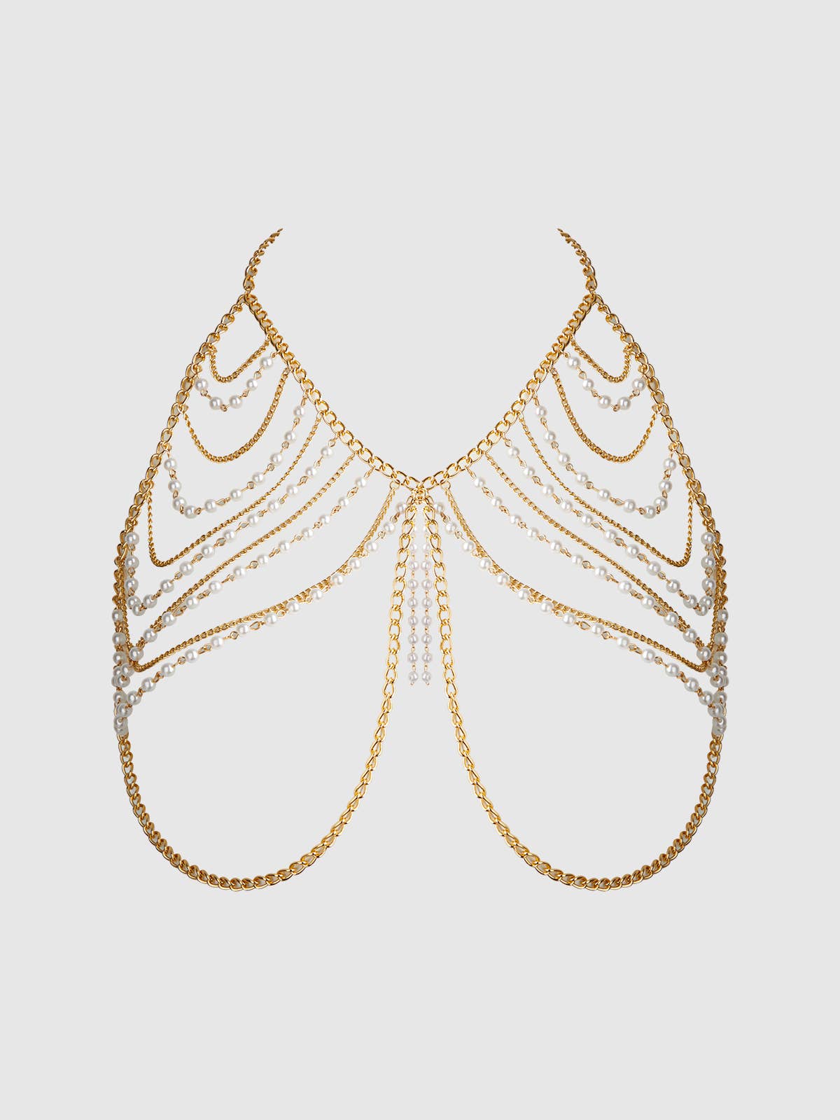 Pearl & Chain Draped Bralette Lingerie by House of Desire- The Nookie