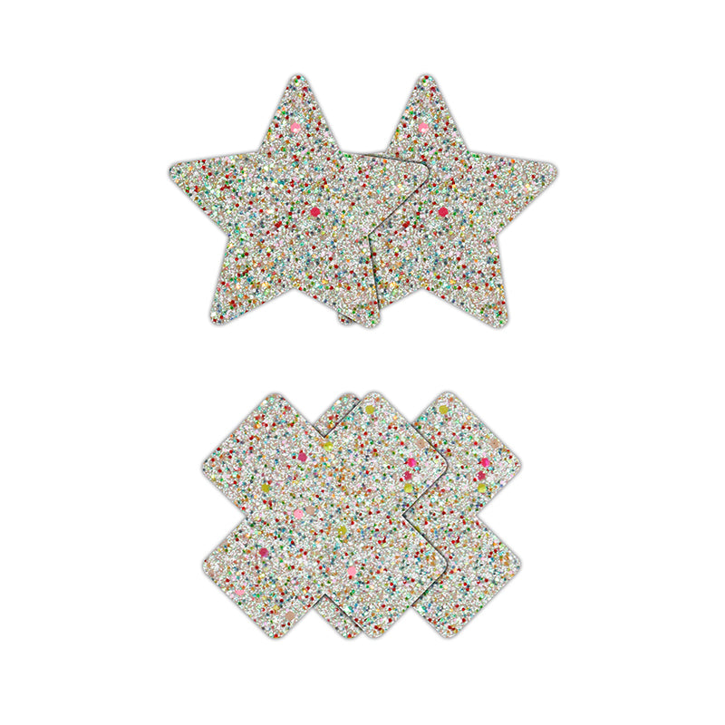  Sparkling Star and Cross Pasties Lingerie by NS Novelties- The Nookie