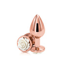 Medium Rose Gold Plug with White Rose Dildo by NS Novelties- The Nookie