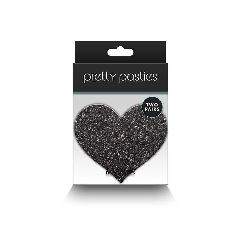 Glitter Hearts Black and Gold Pasties Lingerie by NS Novelties- The Nookie