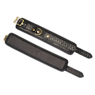 Crocodile Noir Black Leather Wrist Cuffs Kink by Liebe Seele- The Nookie