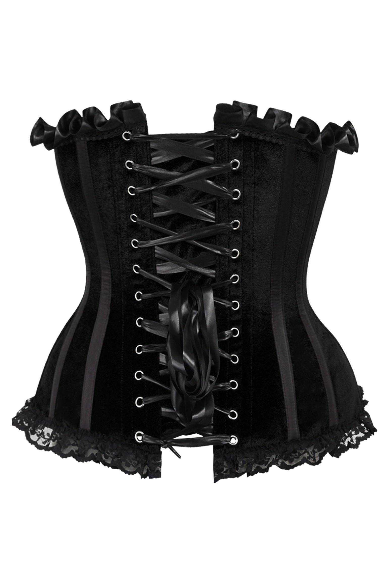  Black Velvet Steel Boned Burlesque Corset Lingerie by Daisy Corsets- The Nookie