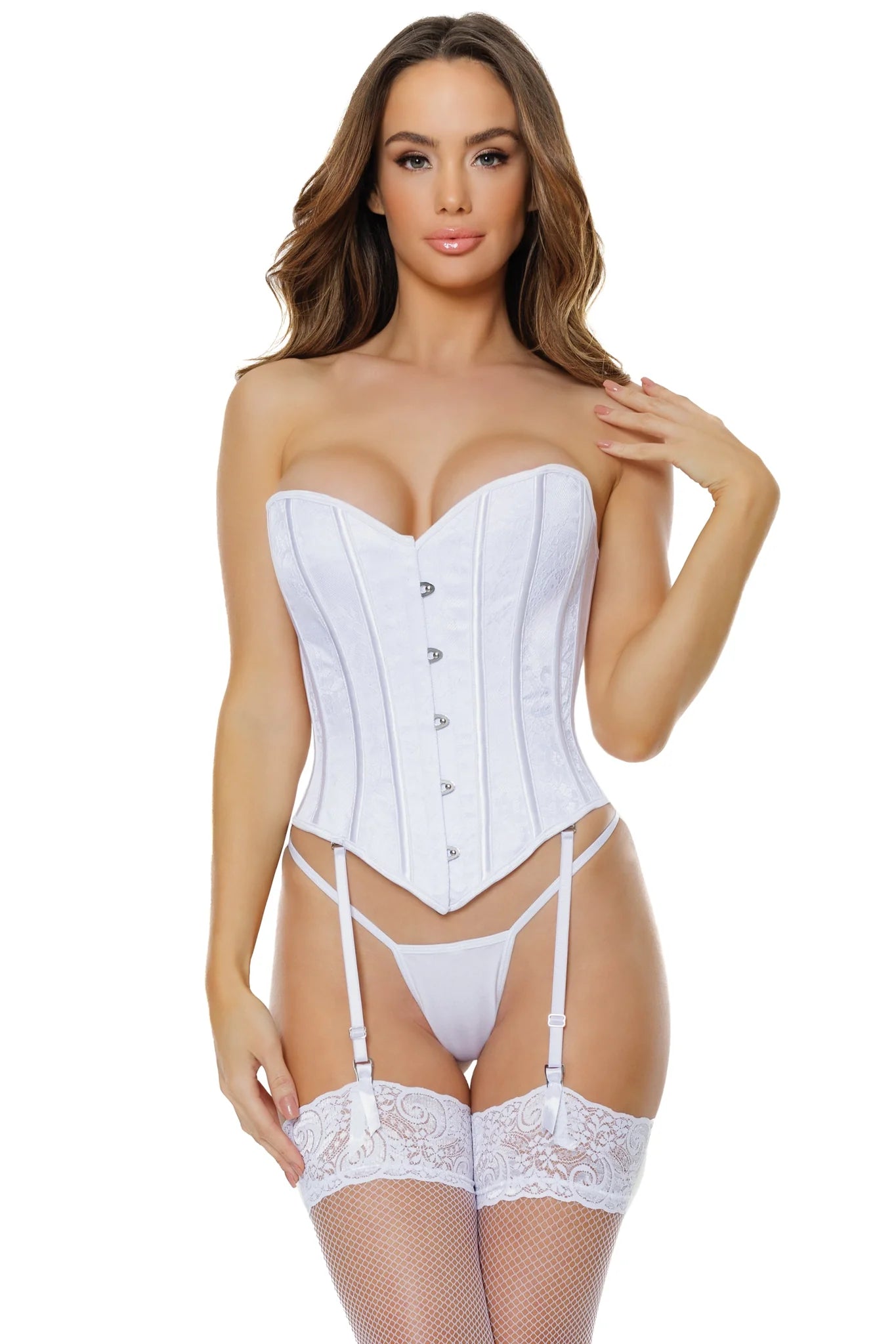  White Lace Corset Lingerie by Coquette- The Nookie