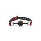 Kinbaku Ukiyoe Ball Gag with Red Rosy Lamb Sued Leather Kink by Liebe Seele- The Nookie