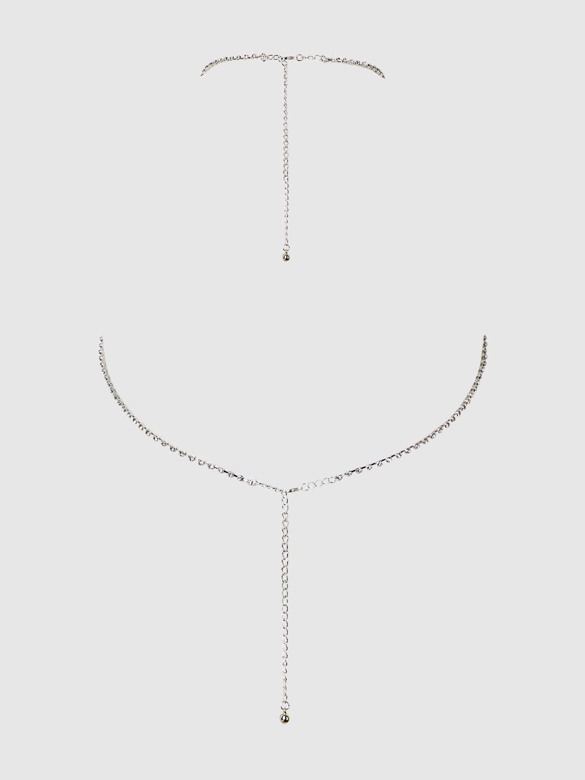 Rhinestone X-Crossed Bustier Lingerie by House of Desire- The Nookie