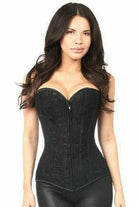 Lavish Black Lace Front Zipper Corset Lingerie by Daisy Corsets- The Nookie