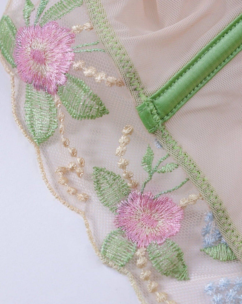  Doll Floral Embroidered G-String Lingerie by Kilo Brava- The Nookie