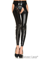 Footless Wetlook Suspender Tights Lingerie by Music Legs- The Nookie