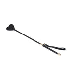 Demon's Kiss Black Leather Tip Heart Riding Crop Kink by Liebe Seele- The Nookie