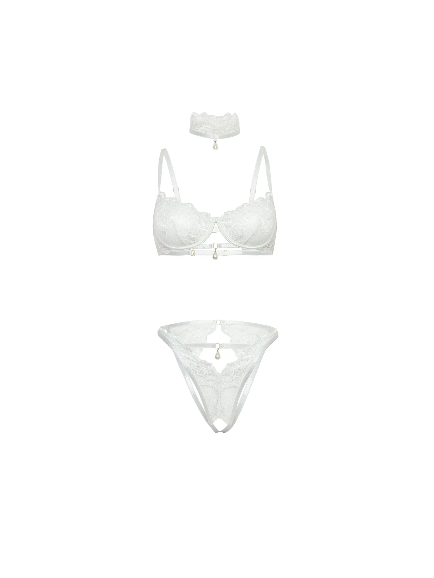 Bridal Perla Lace Bra Set Lingerie by Oh La La Cheri- The Nookie