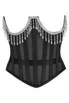  Steel Boned Sheer Underwire Waist Cincher with Fringe Lingerie by Daisy Corsets- The Nookie