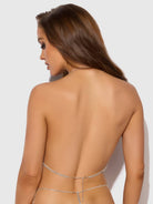 Chainmail Rhinestone Triangle Bra in Silver Lingerie by House of Desire- The Nookie