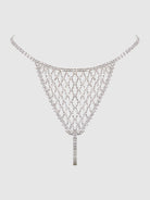 Chainmail Rhinestone Thong in Silver Lingerie by House of Desire- The Nookie