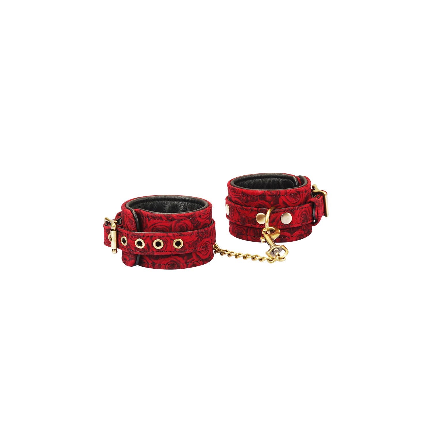 Kinbaku Ukiyoe Luxury Red Rosy Lamb Suede Leather Ankle Cuff Kink by Liebe Seele- The Nookie