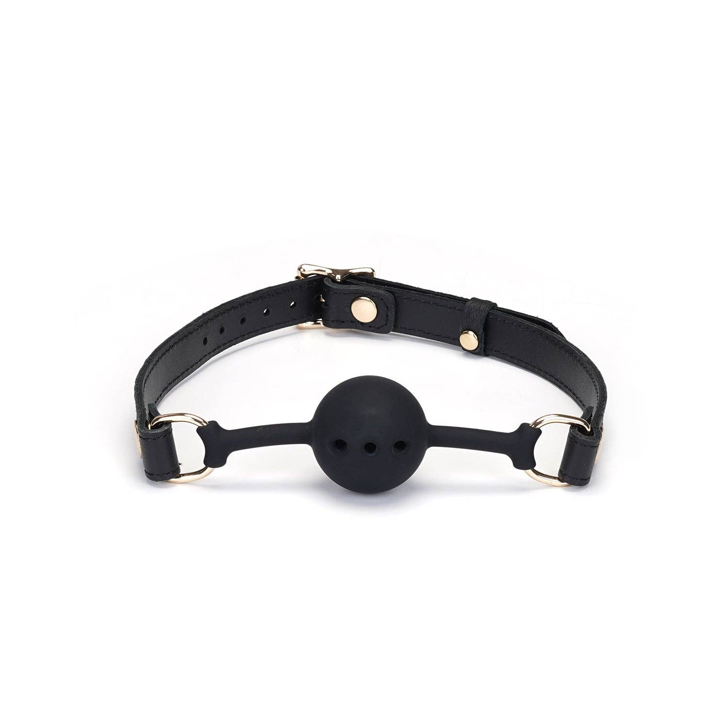 Demon's Kiss Black Leather Ball Gag Kink by Liebe Seele- The Nookie
