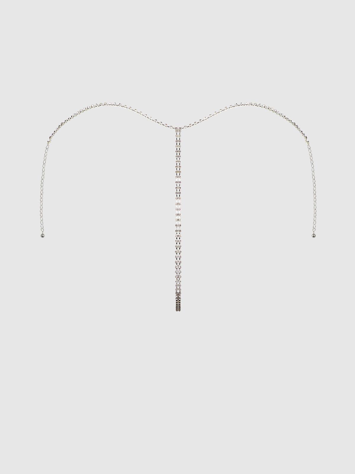 Chainmail Rhinestone Thong in Silver Lingerie by House of Desire- The Nookie