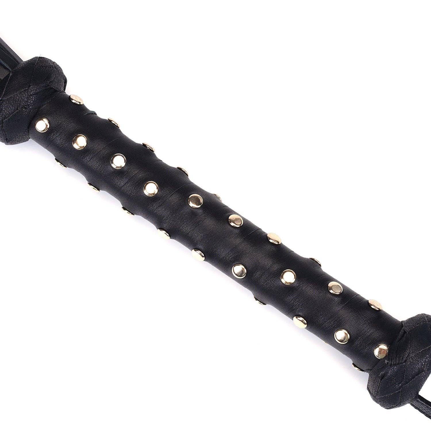 Dark Secret Deluxe Leather Flogger with Studded Handle Kink by Liebe Seele- The Nookie