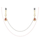 Sapphire Nipple Clamps with Chain Kink by Liebe Seele- The Nookie