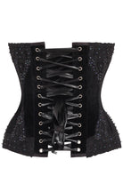  Black Velvet with Beaded Steel Boned Overbust Corset Lingerie by Daisy Corsets- The Nookie