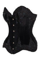  Black Velvet with Beaded Steel Boned Overbust Corset Lingerie by Daisy Corsets- The Nookie