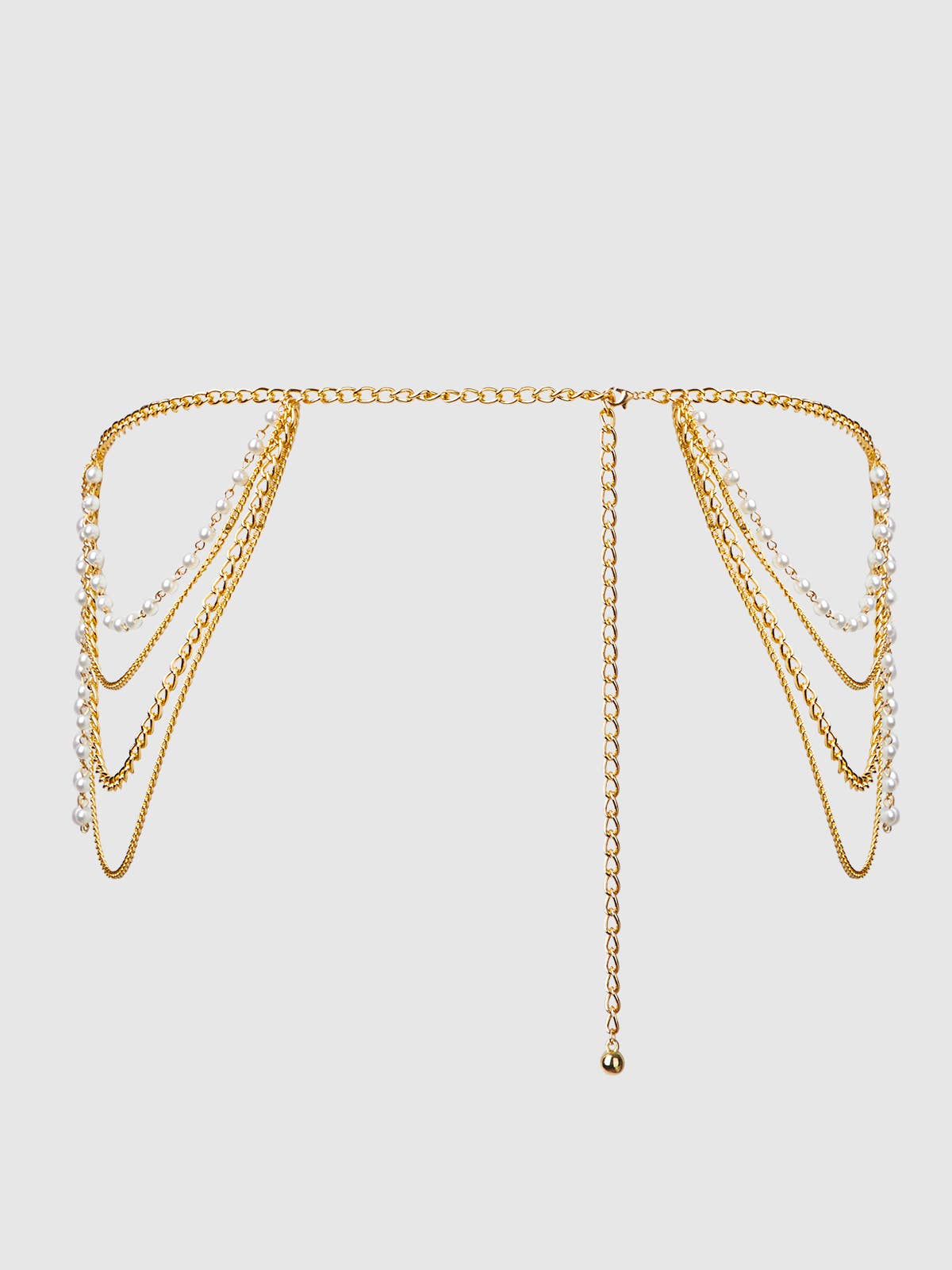 Pearl & Chain Draped Garter Lingerie by House of Desire- The Nookie