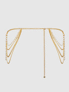 Pearl & Chain Draped Garter Lingerie by House of Desire- The Nookie