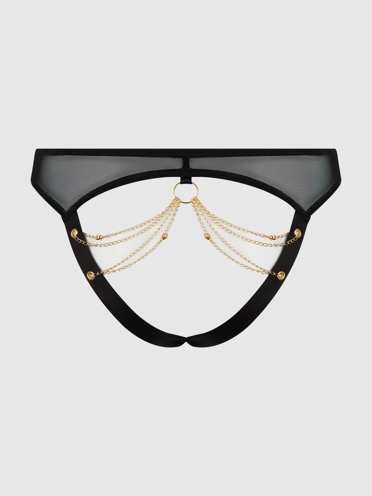 Eve Mesh & Chain Open Back Hipster Lingerie by House of Desire- The Nookie