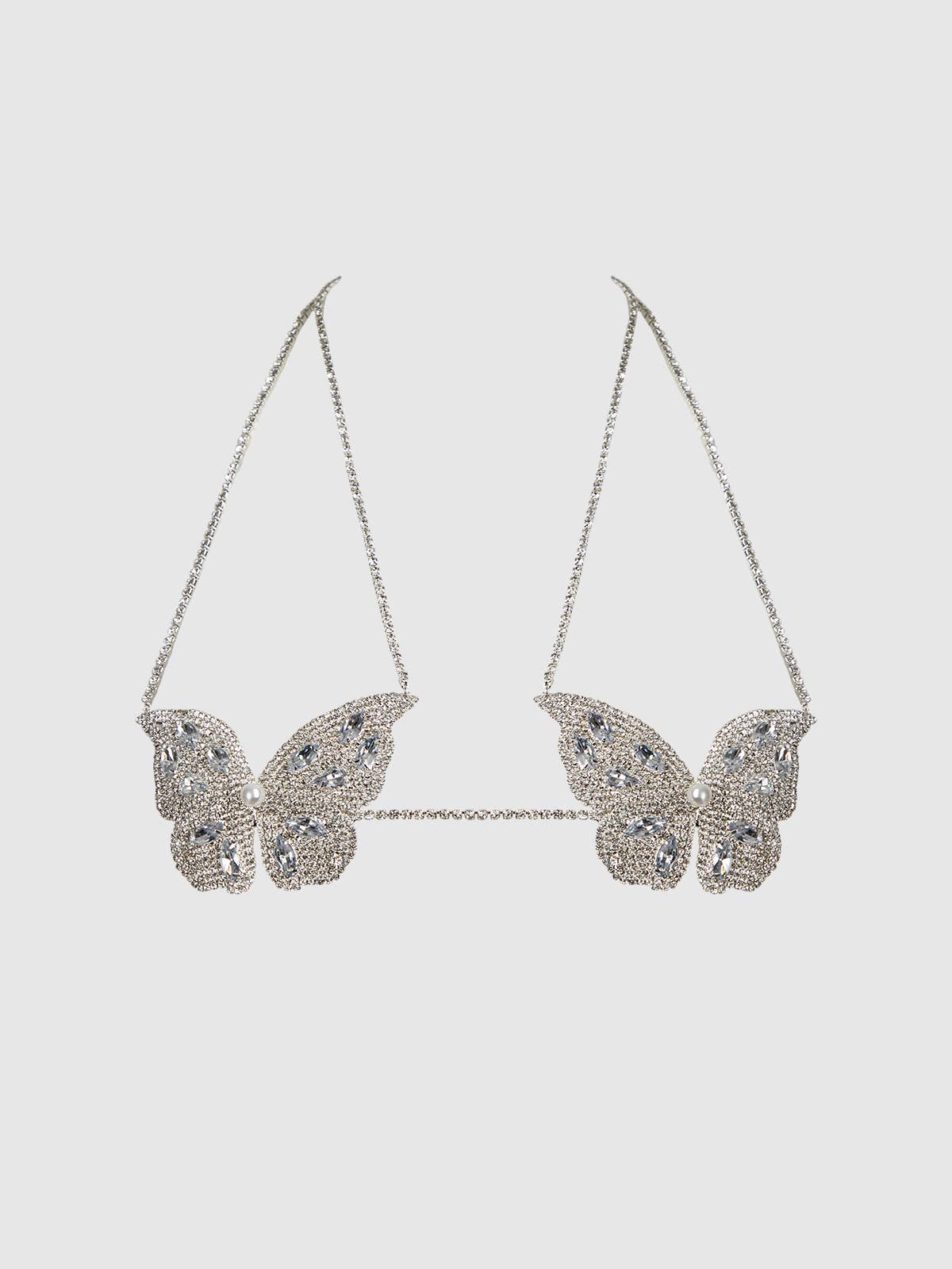 Rhinestone & Pearl Butterfly Bralette Lingerie by House of Desire- The Nookie