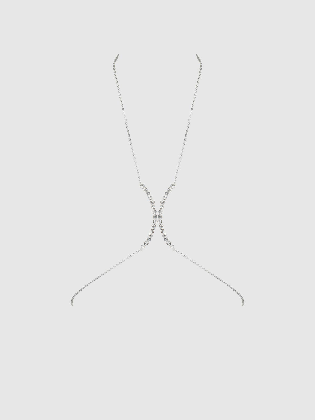 Silver Rhinestone Chest Bracket Lingerie by House of Desire- The Nookie