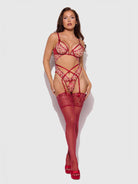 Angelina Lips Embroidery Cutout Teddy Lingerie by House of Desire- The Nookie