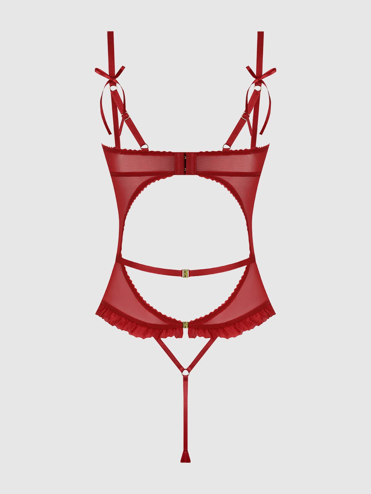 Angelina Lips Embroidery Cutout Teddy Lingerie by House of Desire- The Nookie