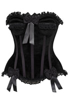  Black Velvet Steel Boned Burlesque Corset Lingerie by Daisy Corsets- The Nookie