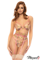 Sheer Floral Three Piece Set Lingerie by Mapalé- The Nookie