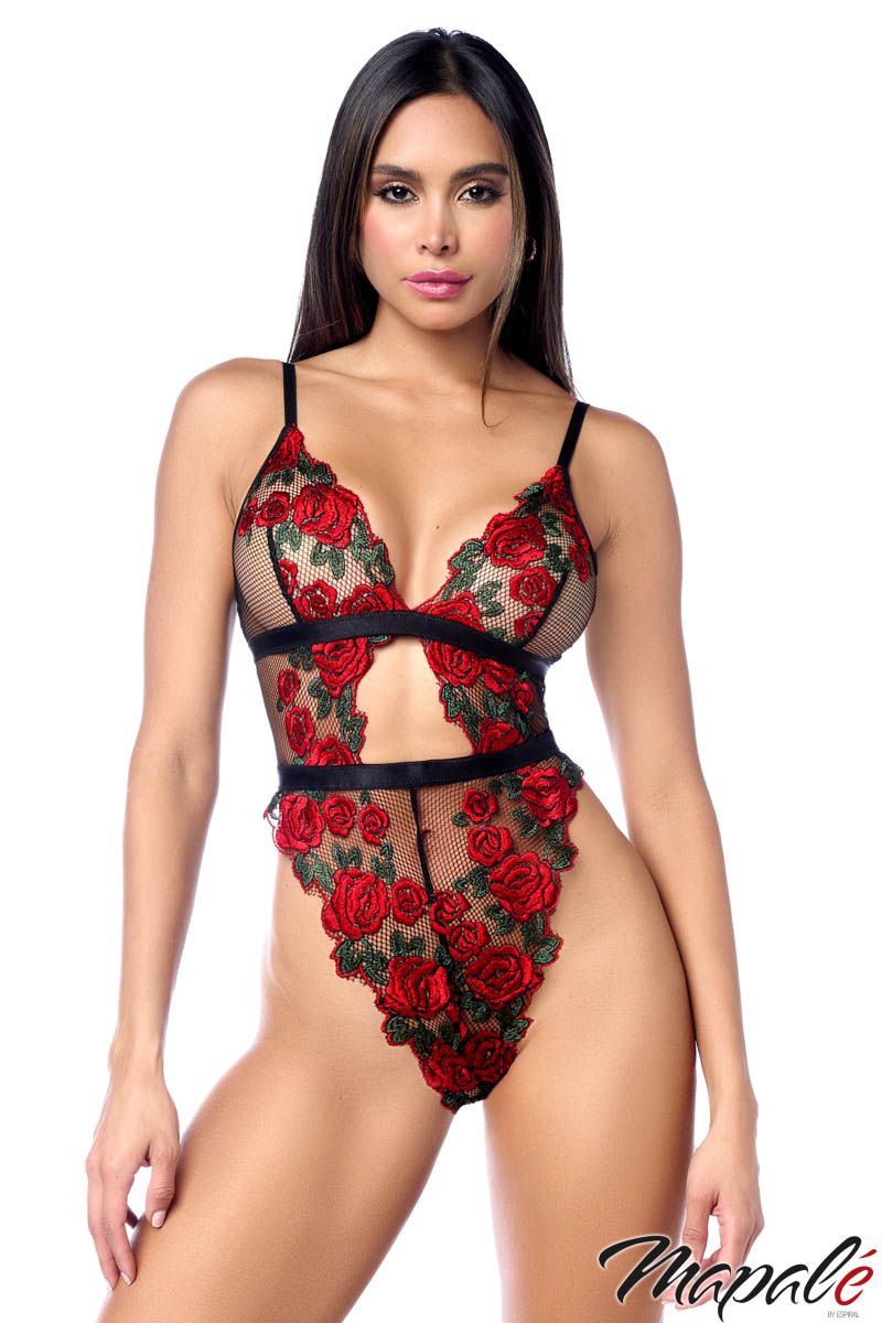 Roses Fishnet Teddy Lingerie by Mapalé- The Nookie