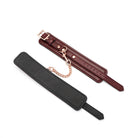 Wine Red Leather Anklecuffs with Rose Gold Hardware Lingerie by Liebe Seele- The Nookie