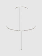 Rhinestone Dangle V-Neck Bra in Silver Lingerie by House of Desire- The Nookie