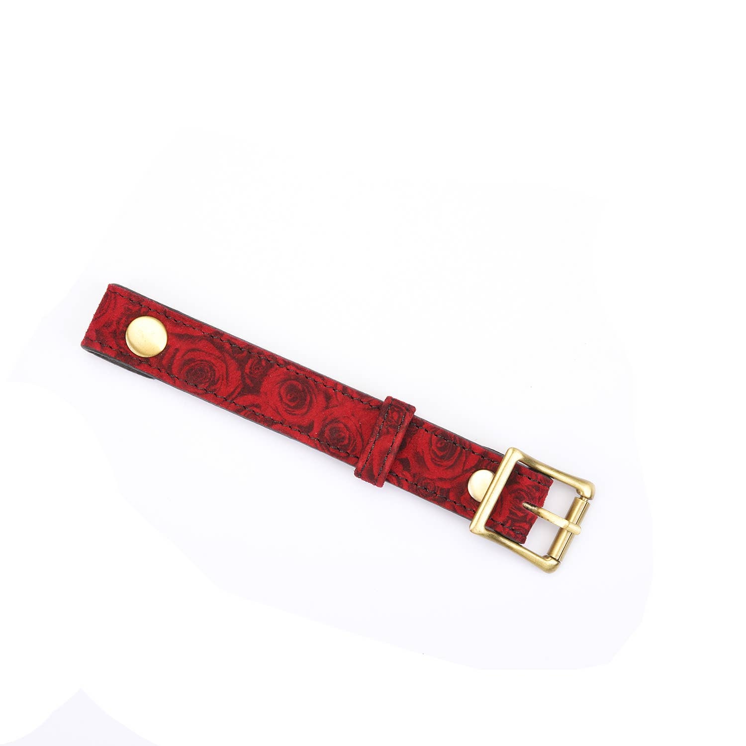 Kinbaku Ukiyoe Ball Gag with Red Rosy Lamb Sued Leather Kink by Liebe Seele- The Nookie