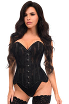 Black Sheer Mesh Net and Lace Steel Boned Overbust Corset Lingerie by Daisy Corsets- The Nookie