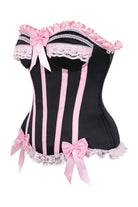  Black and Pink Steel Boned Burlesque Corset Lingerie by Daisy Corsets- The Nookie