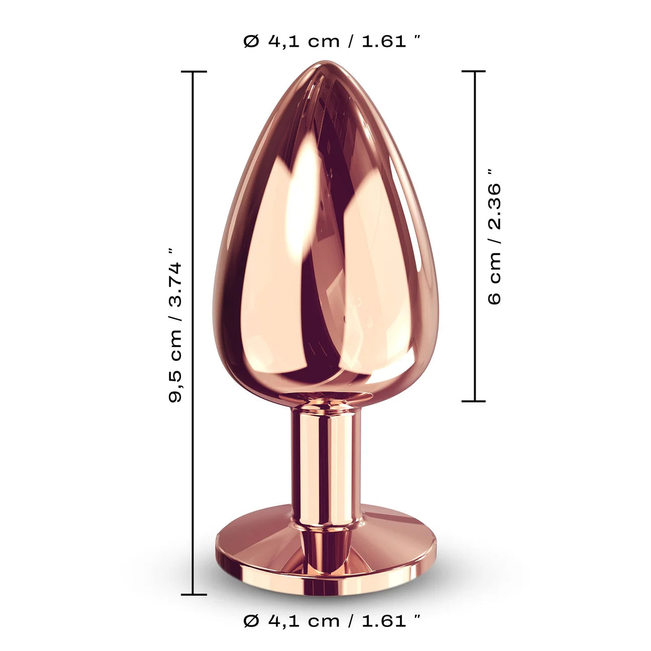 Dorcel Rose Gold Diamond Plug Size Large Dildo by Dorcel- The Nookie