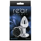 Small Silver Plug with Black Rose Dildo by NS Novelties- The Nookie