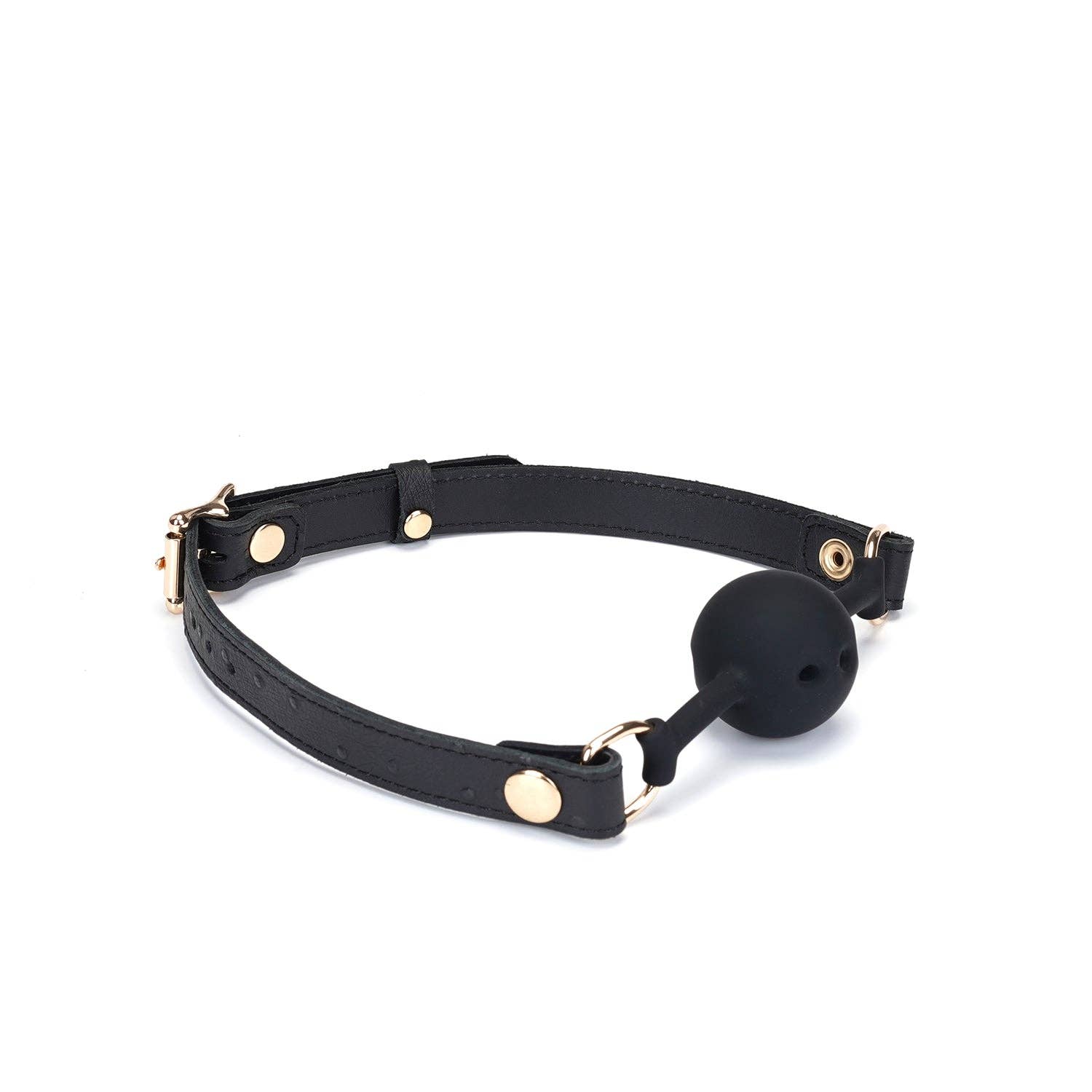 Demon's Kiss Black Leather Ball Gag Kink by Liebe Seele- The Nookie