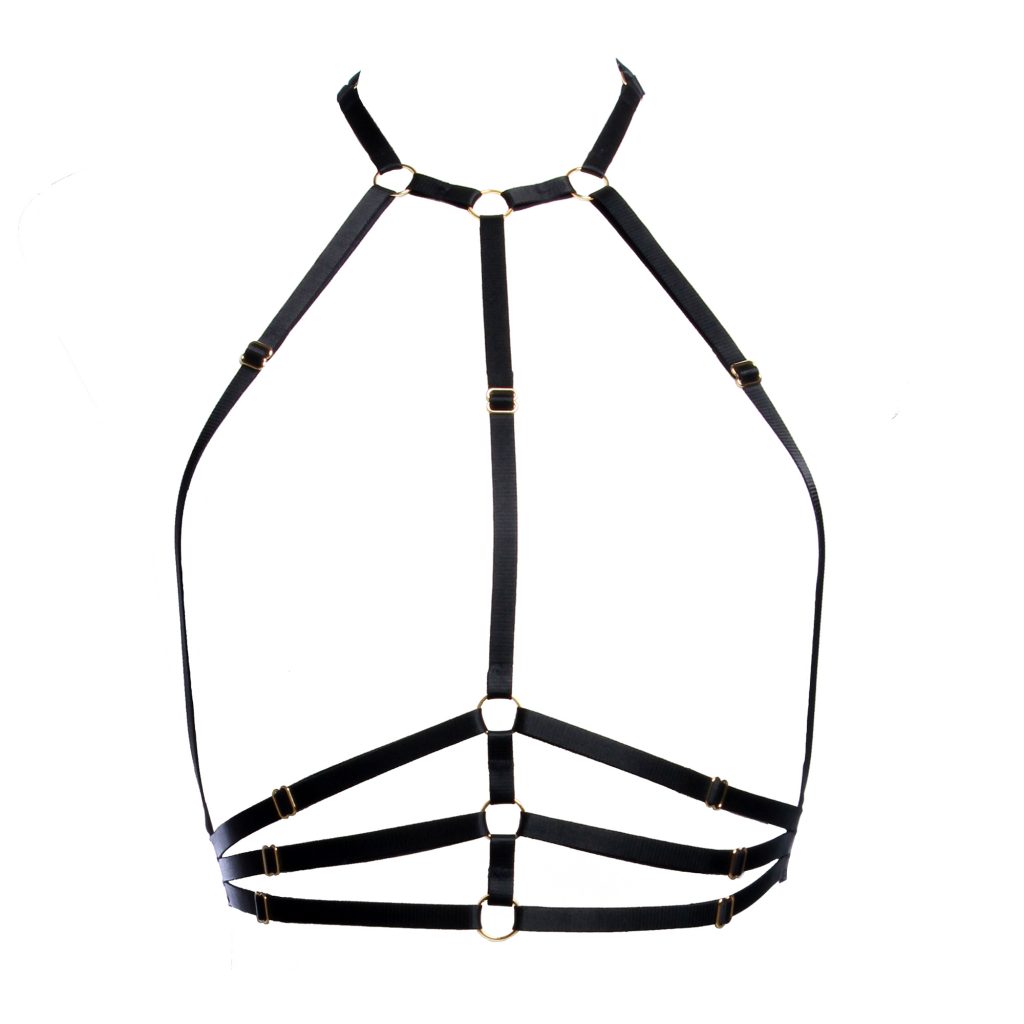 HB Samantha Black popular and Gold Harness