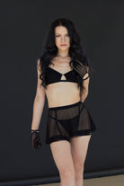  Black Mesh Rocker Gloves Lingerie by Flash You & Me- The Nookie