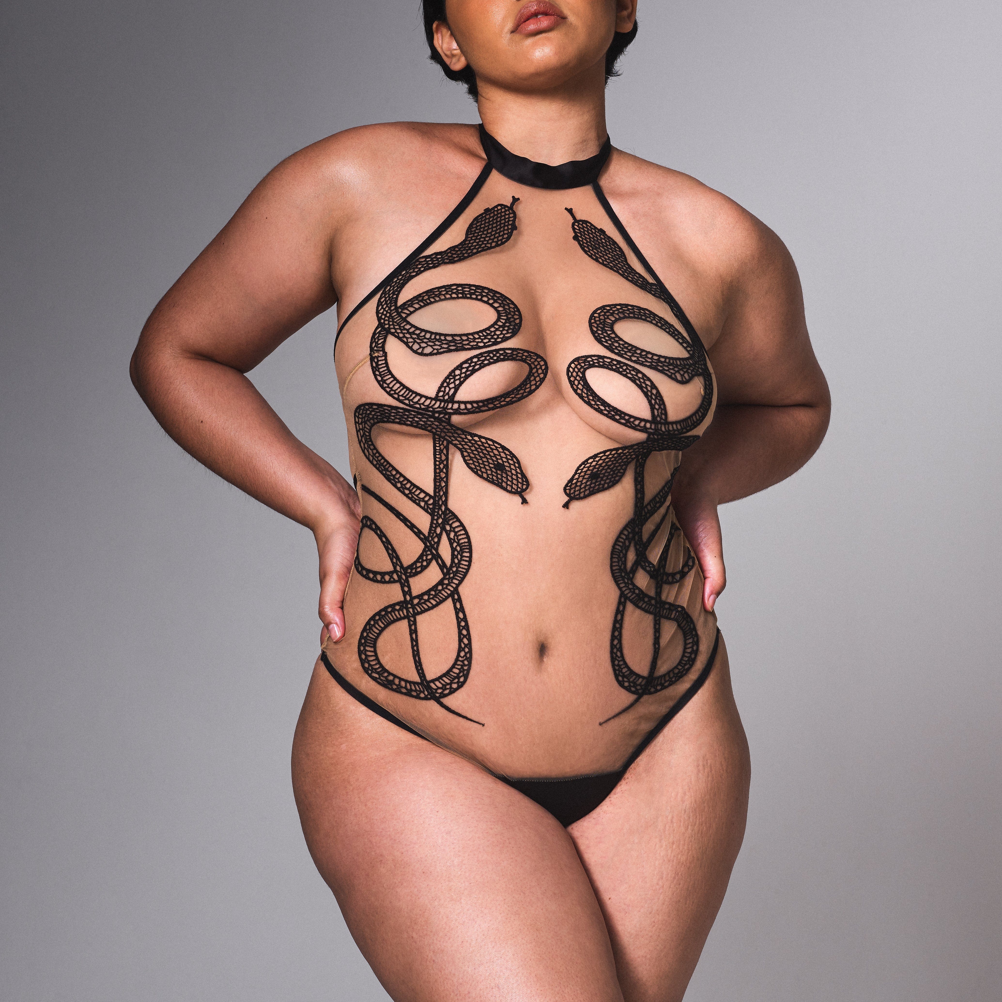  Medusa Bodysuit in Biscotti Lingerie by Thistle & Spire- The Nookie