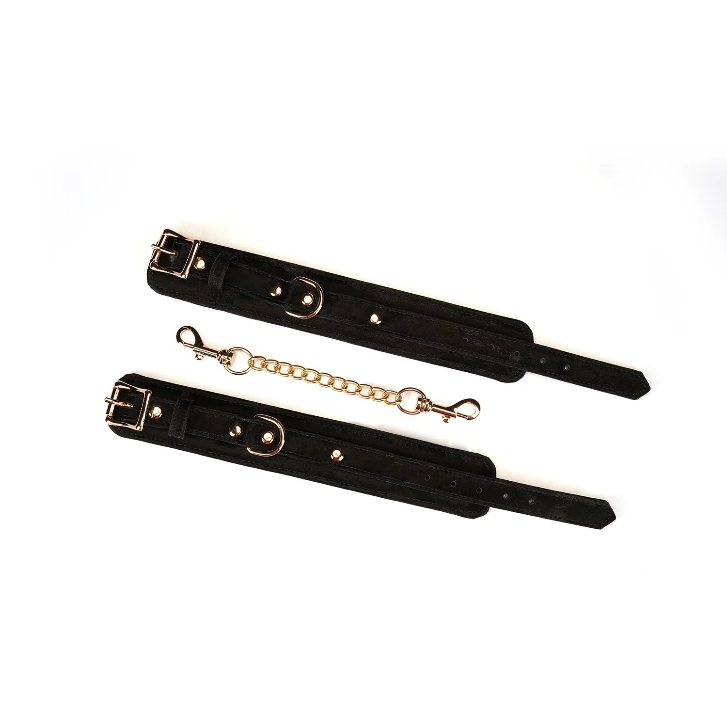 Boudoir Amor: Black Handcuffs with Gold Hardware Kink by Liebe Seele- The Nookie
