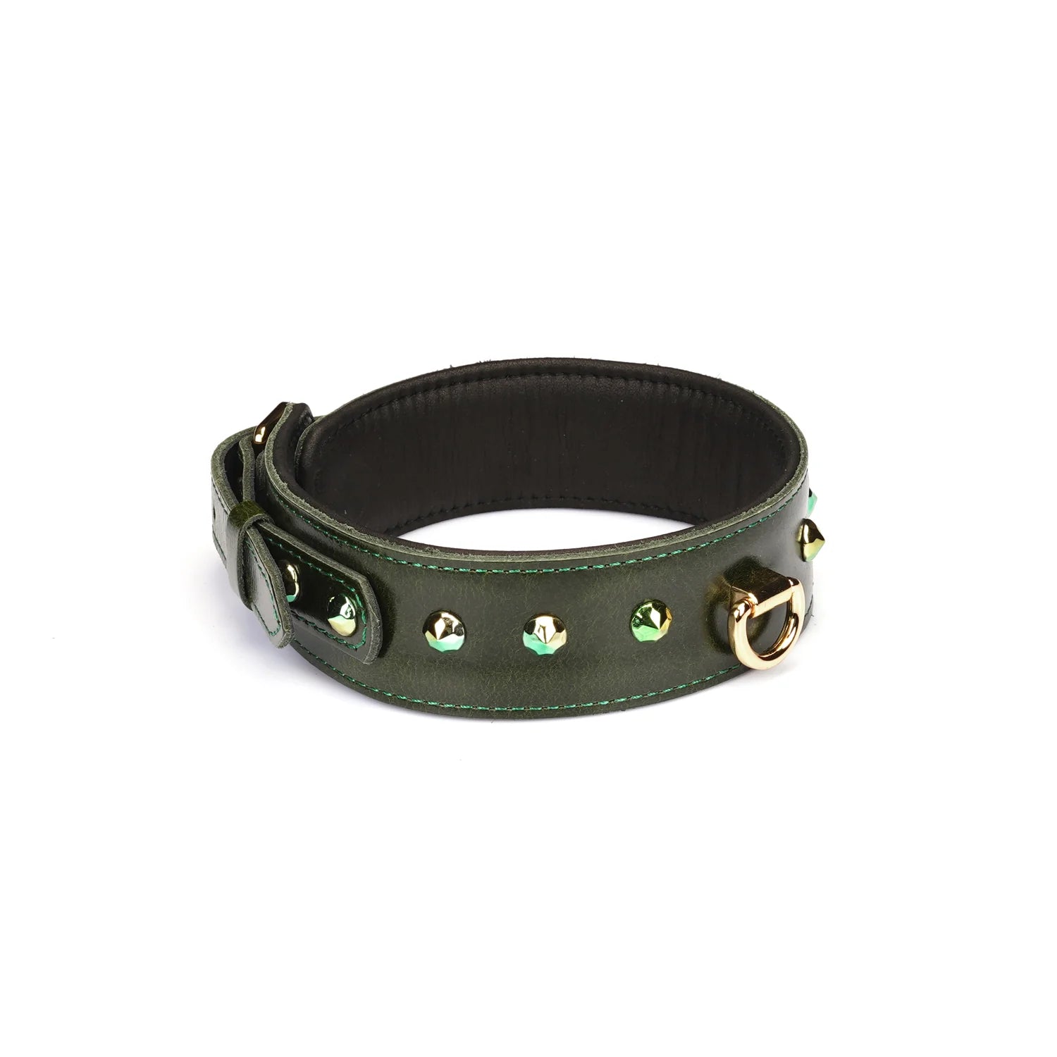  Luxury Green Collar with Gemstones Kink by Liebe Seele- The Nookie