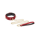  Kinbaku Ukiyoe Red Rosy Suede Leather Collar and Leash Kink by Liebe Seele- The Nookie