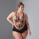  Dracona Bodysuit - Black/Butterscotch Lingerie by Thistle & Spire- The Nookie
