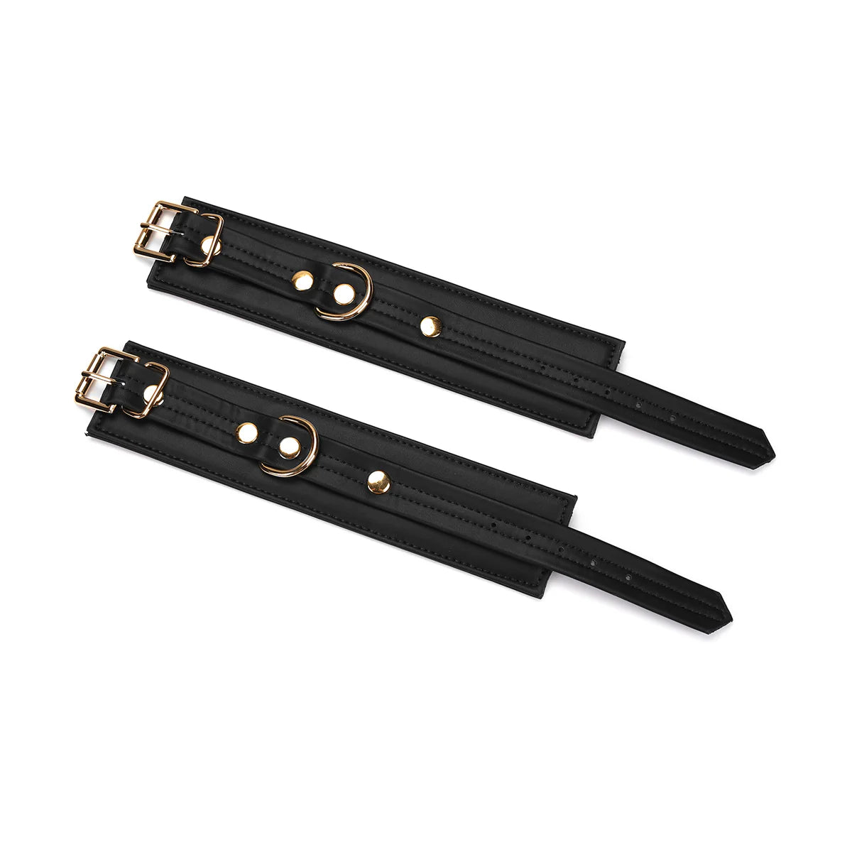  Dark Candy: Vegan Leather Handcuffs with Gold Hardware Kink by Liebe Seele- The Nookie